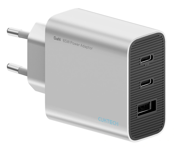 Cuktech Ładowarka sieciowa 65W GaN 2xUSB-C 1xUSB-A - szara - 1487974 - zdjęcie